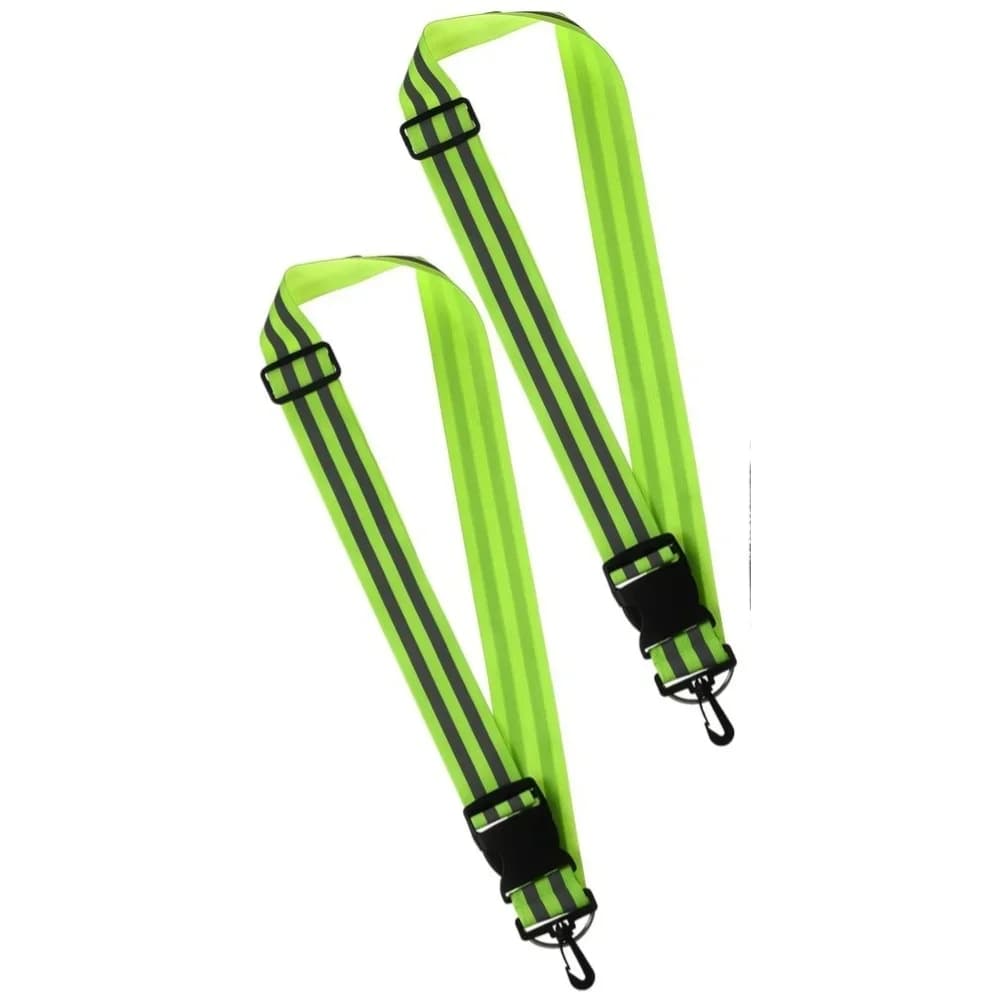 Pack of 2 reflective belts for night cycling, running and walking - 80-150 cm adjustable nylon with quick release buckle