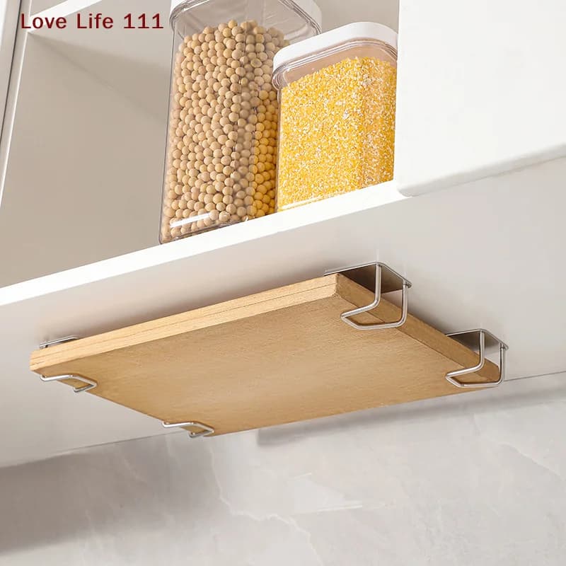 Nuovo portaoggetti da cucina da 4 pezzi, portaoggetti da parete per coperchio per pentola, portaoggetti per tagliere inferiore per armadio, portaoggetti per tagliere per verdure