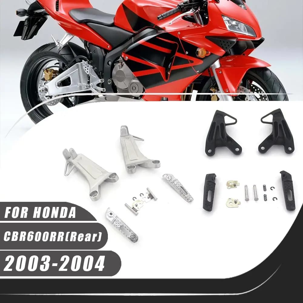 Moto posteriore passeggero pedana staffa poggiapiedi poggiapiedi Set per Honda CBR600RR 2003 2004 CBR 600RR