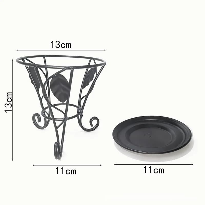 2X Mini flower support in European style Flower stand shelves Iron table balcony with tray