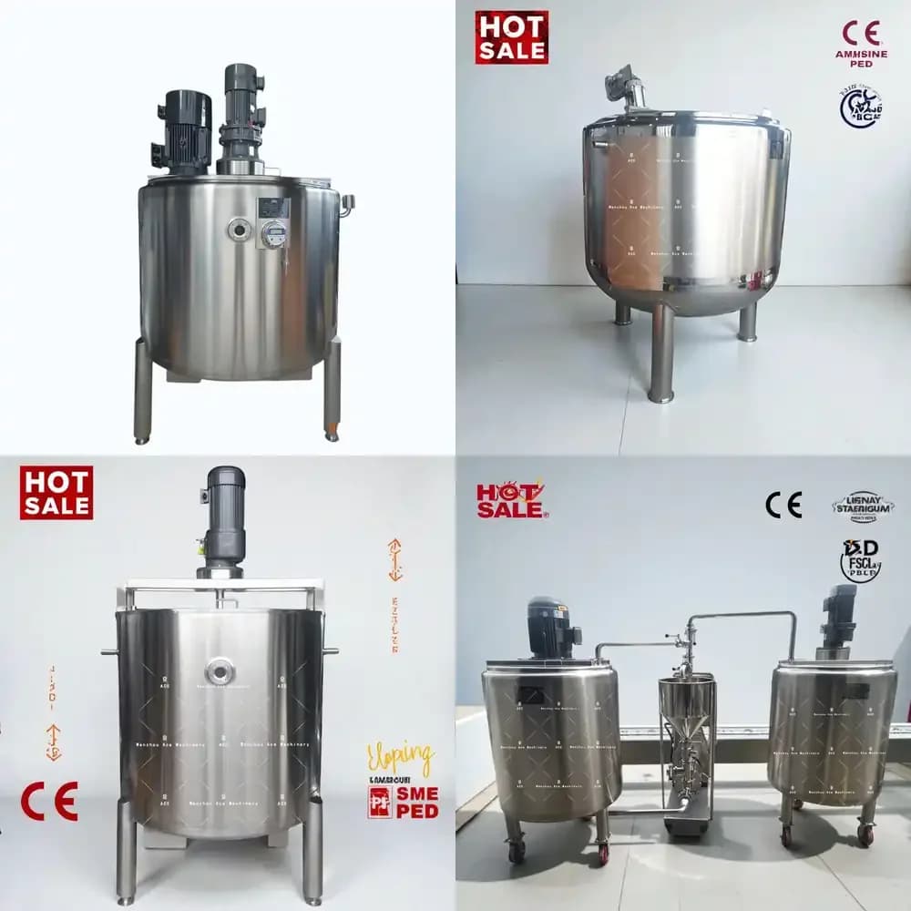 Serbatoio di Miscelazione Elettrico a Doppia Camicia Ace Personalizzato 50L 100L con Agitazione, Piccolo Reattore Chimico da Laboratorio