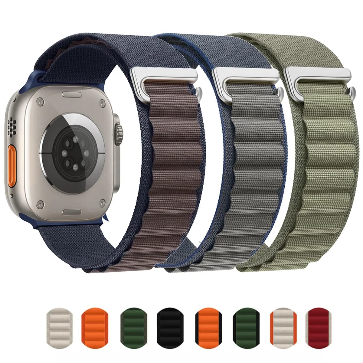 Anello alpino in nylon per cinturino Apple watch 45mm 44mm ultra2 49mm 40mm 41mm 42mm braccialetto ufficiale 1:1 serie iWatch 7 6 8 5 4 3 se 9