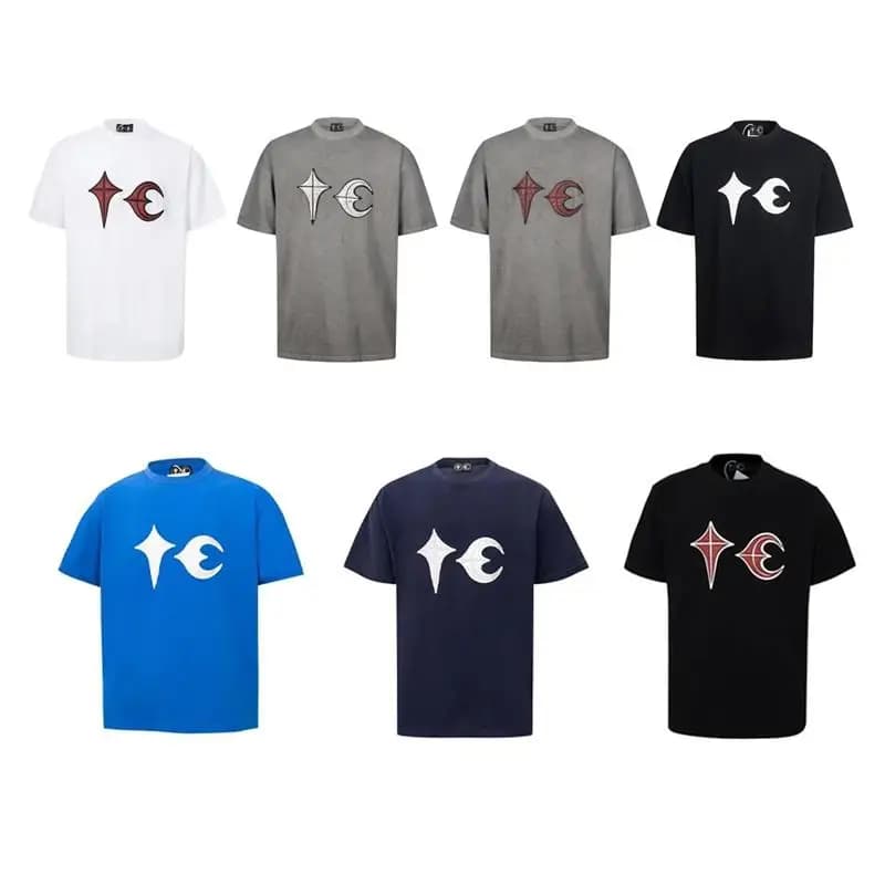 THUG CLUB T-Shirt in Puro Cotone Stile High Street con Collo Tondo e Maniche Corte, Logo Ricamato, Unisex, Moda Giovanile Estiva