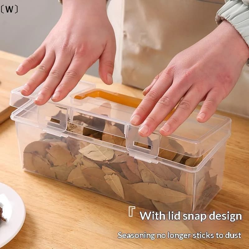 〔W〕7-Piece Tool Organizer Set Transparent Storage Box With Dividers-Portable Case For Spices Beads Small Hardware Accessories
