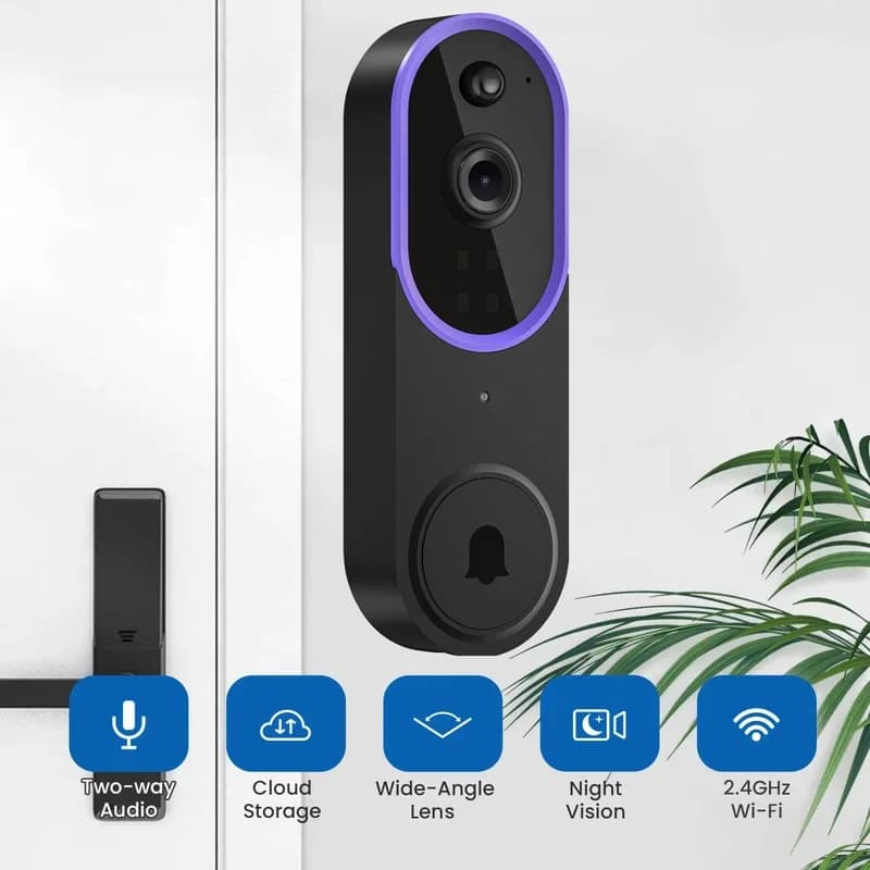 Campanello senza fili esterno Videocitofono Wifi Porta digitale Peepholes Visione notturna IR Telecamera HD impermeabile Campanello per porta Smart Home