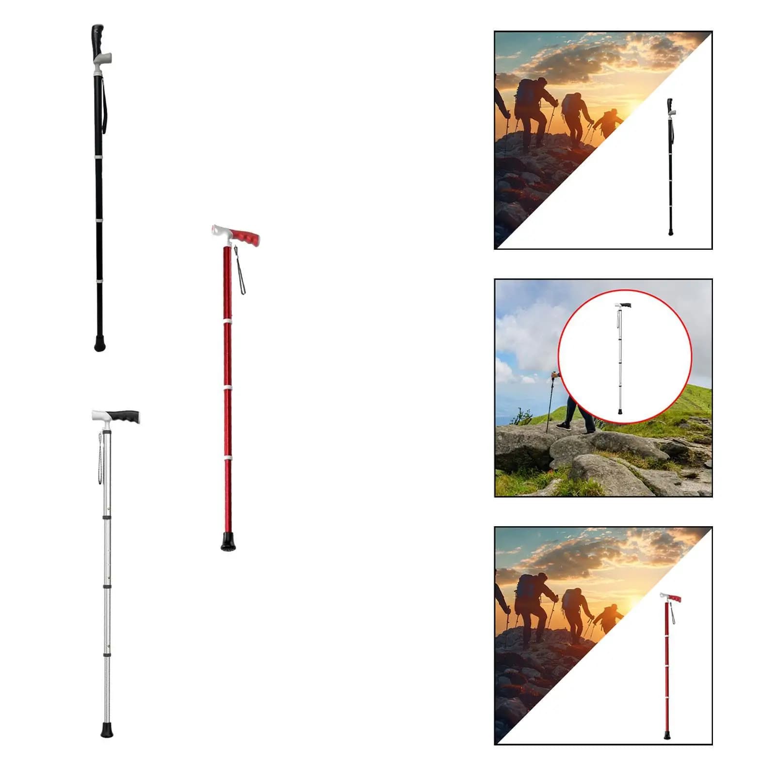 Trekking pole 3 joint telescopic hiking pole, backpack, camping