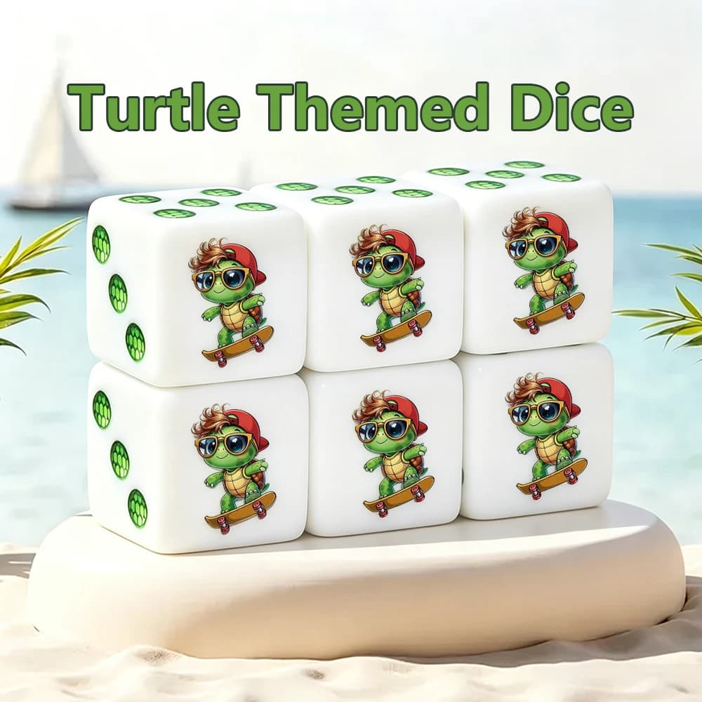 Set di dadi a tema tartaruga, adatti per giochi da tavolo, giochi di ruolo, Dungeons&Dragons, ecc.