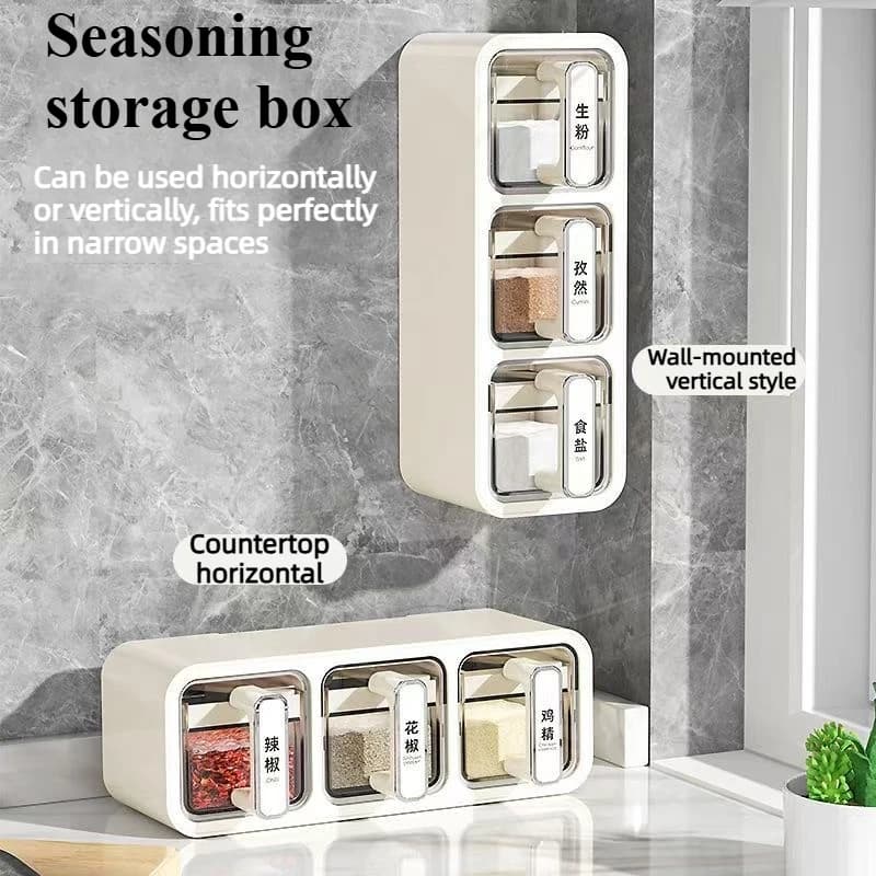 Scatola per condimenti di lusso, contenitore per condimenti da parete di alta gamma per la cucina di casa, set combinato di contenitori per sale e glutammato monosodico, barattolo per condimenti