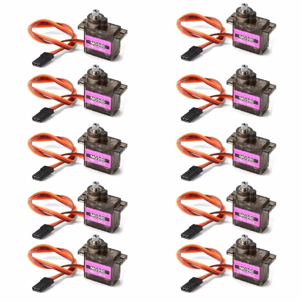 MG90S Servo 1/2/4/5/10/20/50 Pcs All Metal Gear 9g SG90 versione aggiornata per elicottero aereo barca auto MG90 9G Trex 450 RC Robot