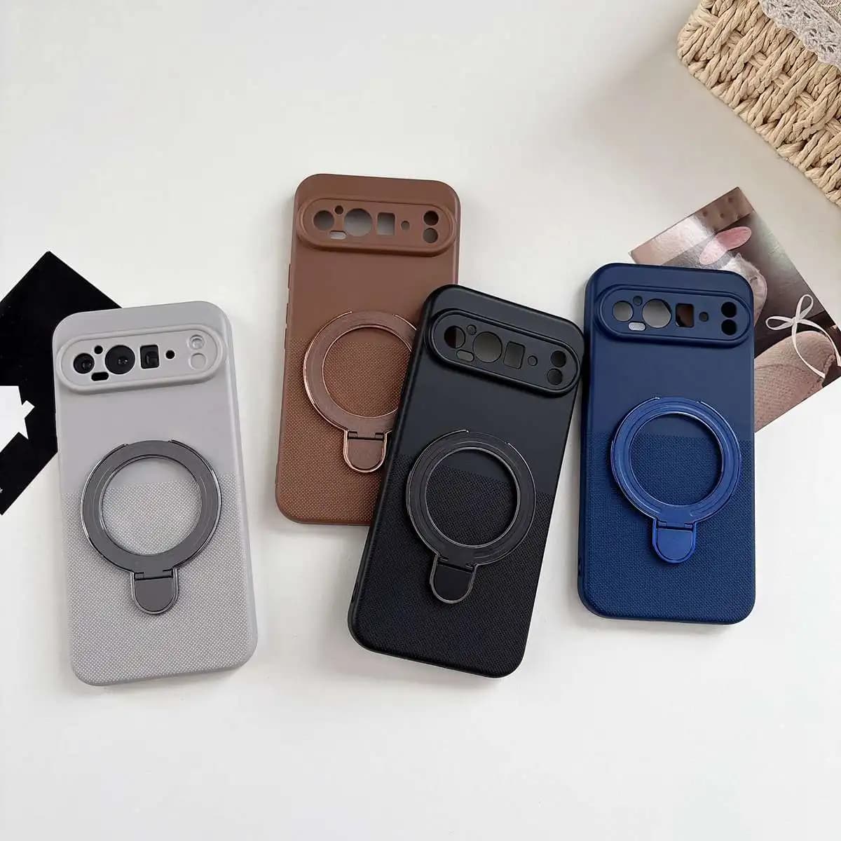 Polka Dot Silicone Holder Stand Ring Phone Case For Nothing CMF Phone 1 2A 3A 4A Pro Nothing Phone 3 3A Lite 2A 3A 4A Soft Cover