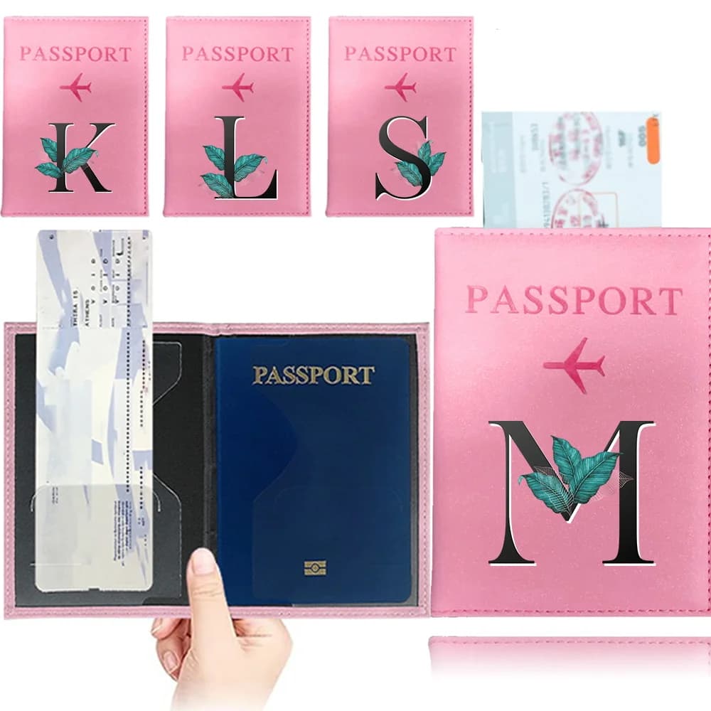 Porta Passaporto da Viaggio per Uomo e Donna, Custodia per Passaporto con Stampa UV Serie Foglie, Portafoglio per Passaporto, Porta Passaporti per Ragazze