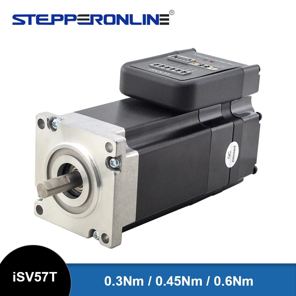STEPPERONLINE Servomotore facile integrato Nema 23 0.3Nm 0.45Nm 0.6Nm Motore ad anello chiuso con driver per stampante 3D Incisore CNC