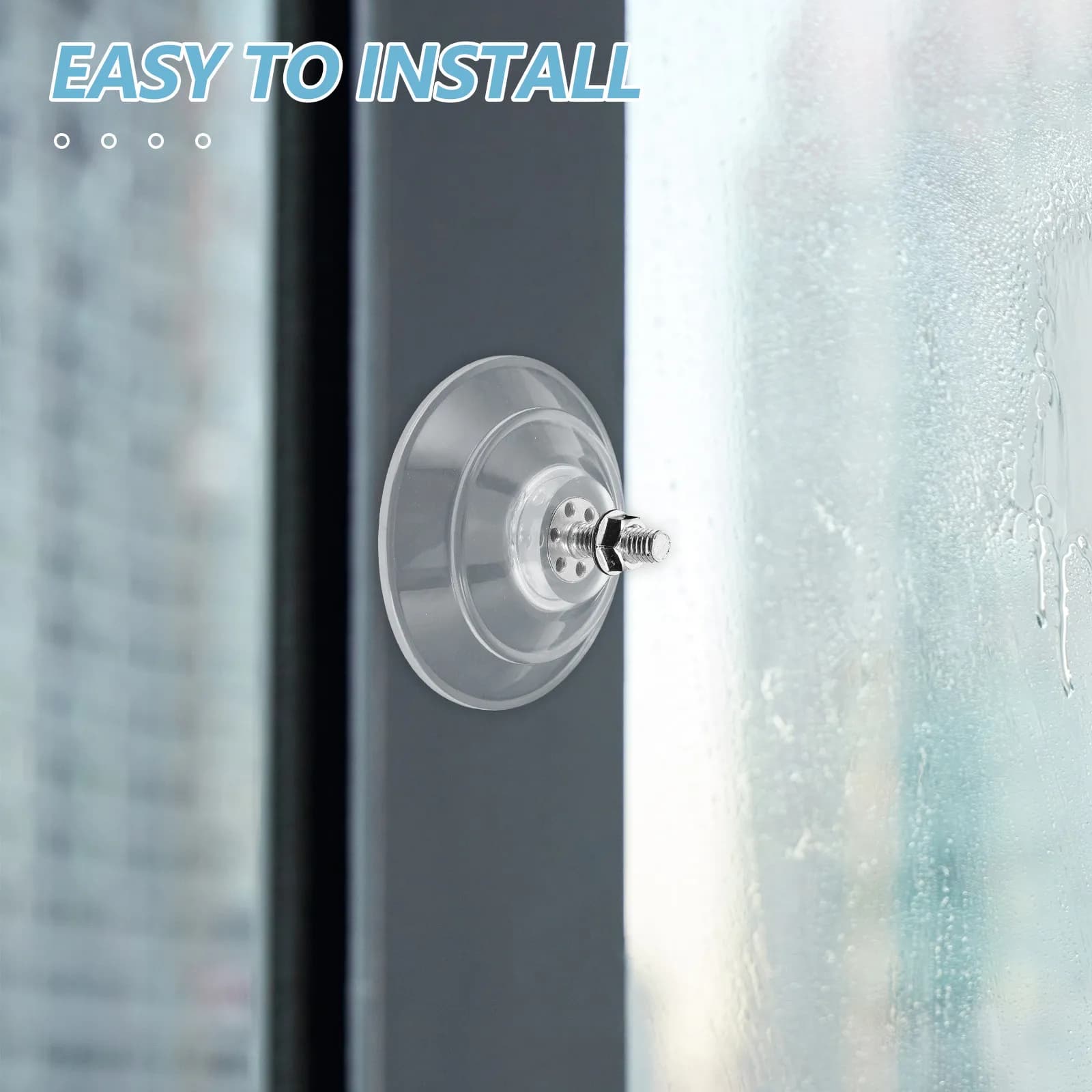 Set di 4 Ventose a Vite da 85mm M8 in PVC Trasparente, Ganci di Fissaggio Resistenti per Finestre, Piastrelle, Vetri, Porte, Bagno e Cucina