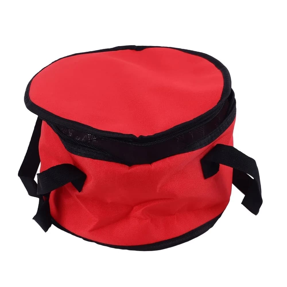 Oxford Cloth Material Insulated Casserole Carrier Round Foil Lined Thermal Picnic Bag 11x7in Size Foldable Round Insulated Bag