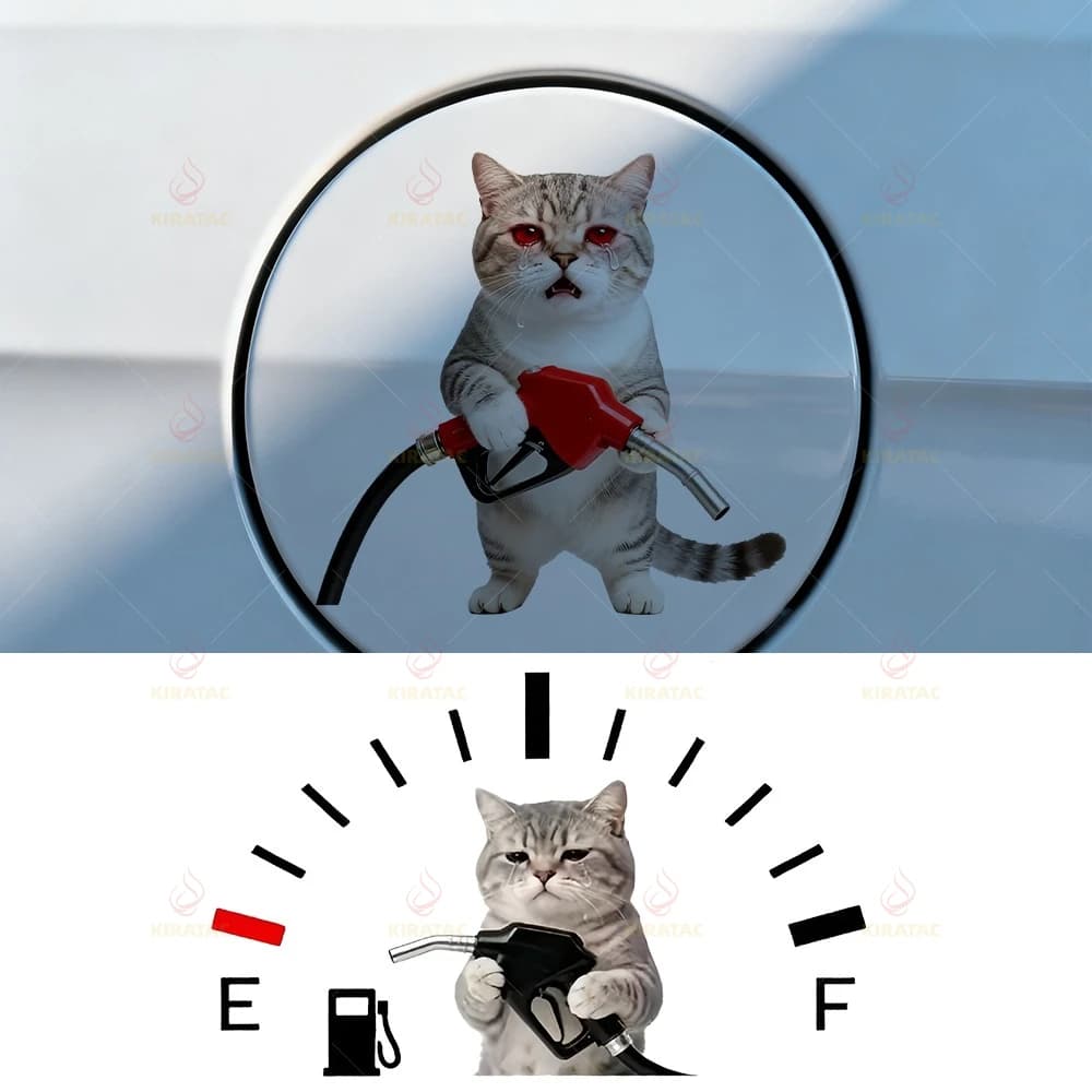 1pc funny food cat cat sticker for car waterproof fuel caps for car fuel tanks motorcycle trailer for truck decal vinyl universal