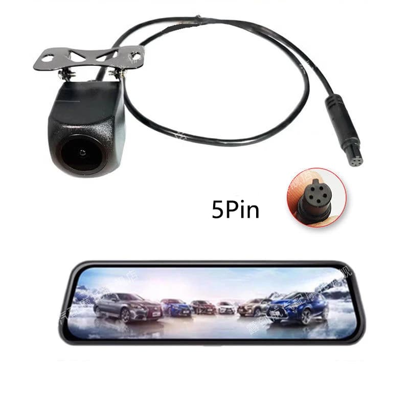 Telecamera per auto HD a colori 5 pin con visione notturna 1080P, grandangolare fish-eye, impermeabile e resistente al sole per retromarcia