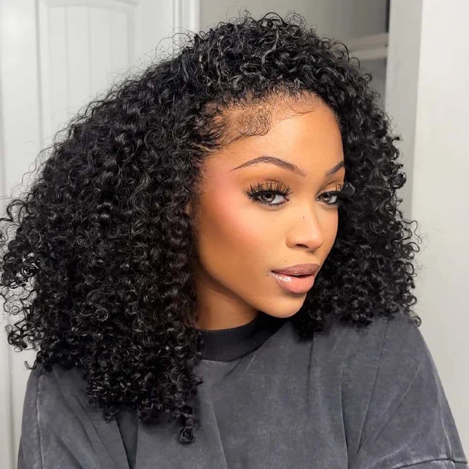 Half Wig Human Hair Isee Hair Riccia crespa without glue Update 3 IN 1 Half Wig with Drawstring Seamless Clip Ins Flip Over