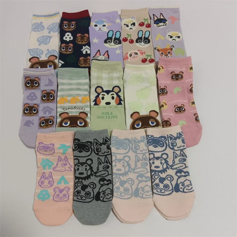 Cute Cartoon Animal Forest Adult Socks Short Socks Women's Sweet Style Four Seasons Regular Thickness Short Tube Height