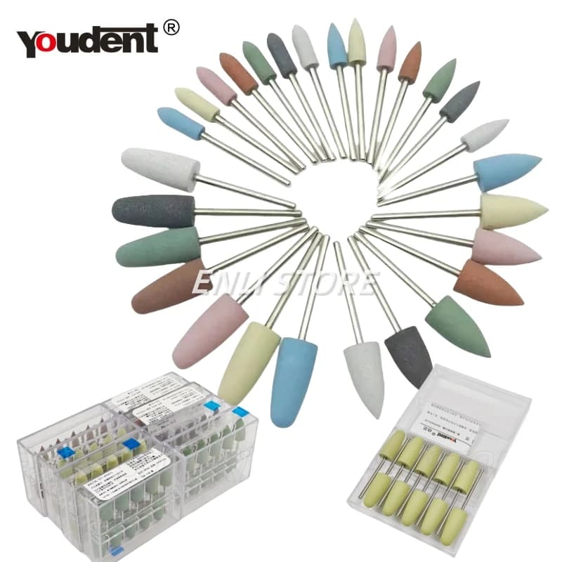 10 Pz/scan 2.35mm Dentale Silicone Rubber Polishers Frese Straightening Heads Tooth Polishing Tooth Trapane Point
