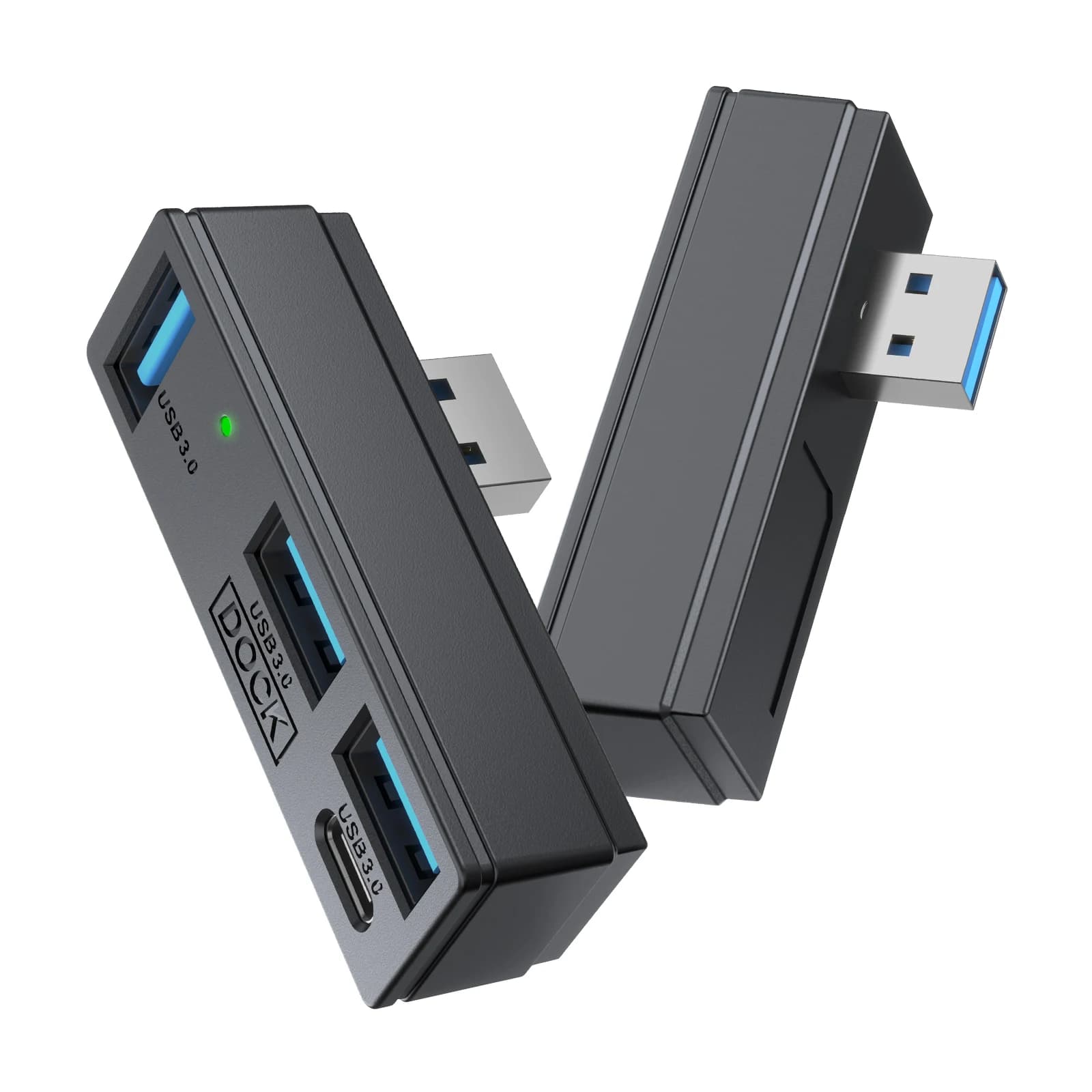 Hub USB 3.0 a 4 Porte (3 USB 3.0 e 1 Type C) per Steam Machine, PS5, PC, Laptop, 5Gbps, Plug and Play con Custodia