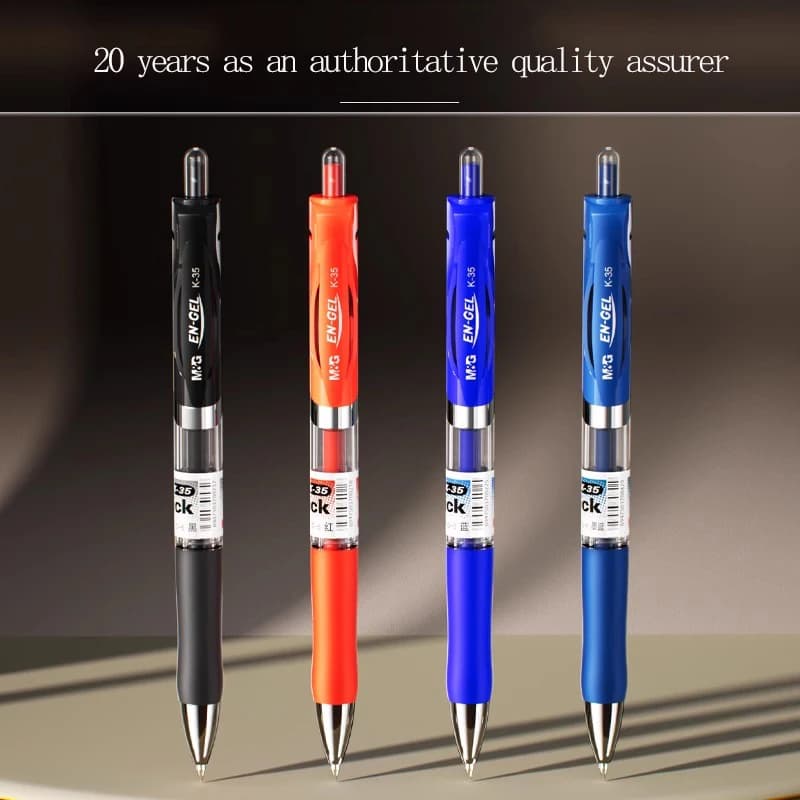 M&G Retractable Gel Pen 0.5mm Black/Blue/Red Soft Grip Quick-Drying Ink illable High-Quality Signature Pen Ideal for Students
