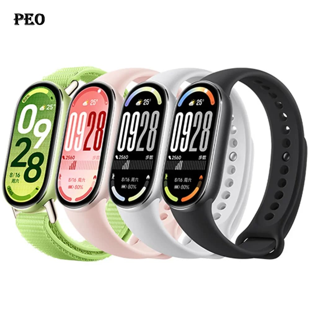 2PCS Cinturino sportivo per Xiaomi Mi band 9-8 NFC Sostituzione miband9/8 Bracciale in silicone Cinturini impermeabili smart mi band 9 Access