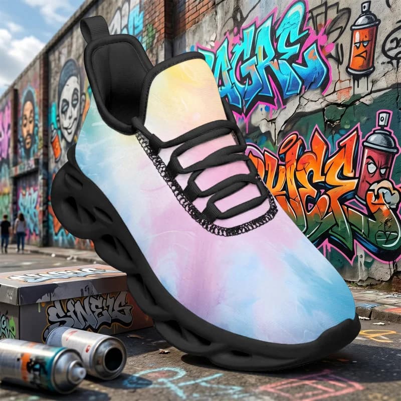 Ladies Men's candy pink, yellow, blue gradient sports casual sneakers Wide Version，Fashionable loafers，plus Size，Breathable walk