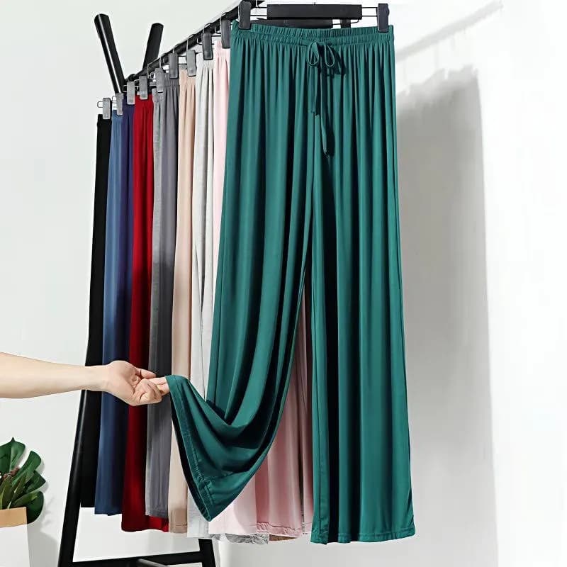 Pantaloni a gamba larga a vita alta in modal da donna, estivi, sottili, larghi, dritti, lunghi fino alla caviglia, casual, con protezione solare