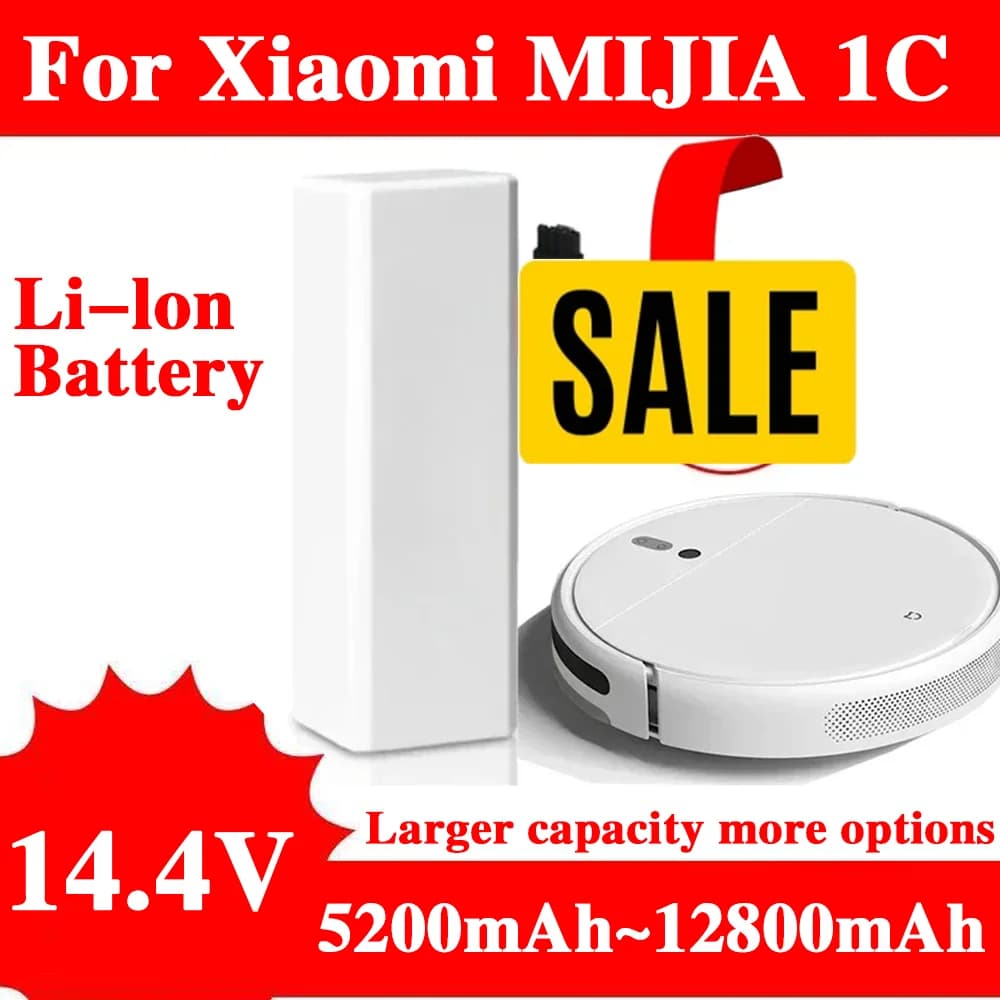 🏗️💎14.4V 5200mAh~12800mAh 100% Robot Battery 1C For Xiaomi Mijia Mi Vacuum Cleaner Sweeping Mopping Robot Replacement Battery