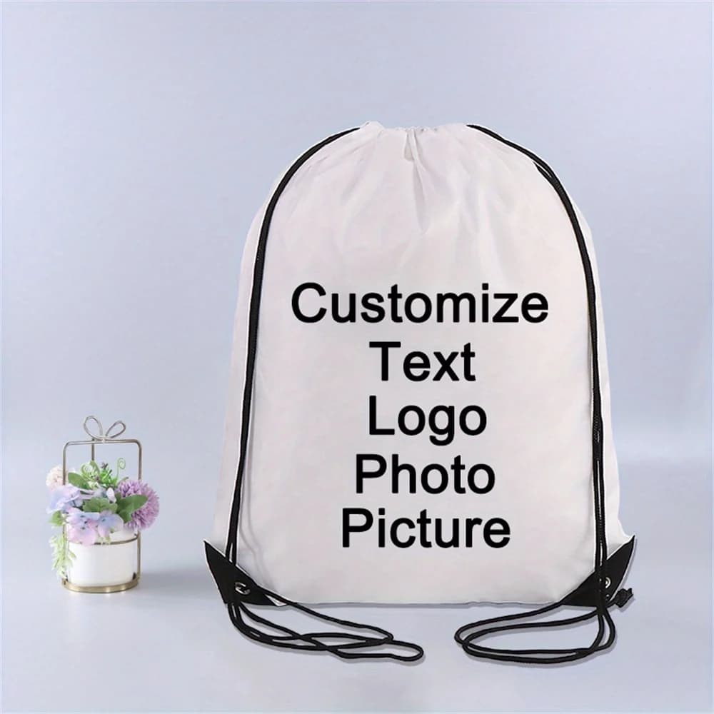 Zaini con coulisse personalizzabili con logo/testo/foto da 5 pezzi, borsa sportiva in poliestere soft shell con coulisse zaino da palestra