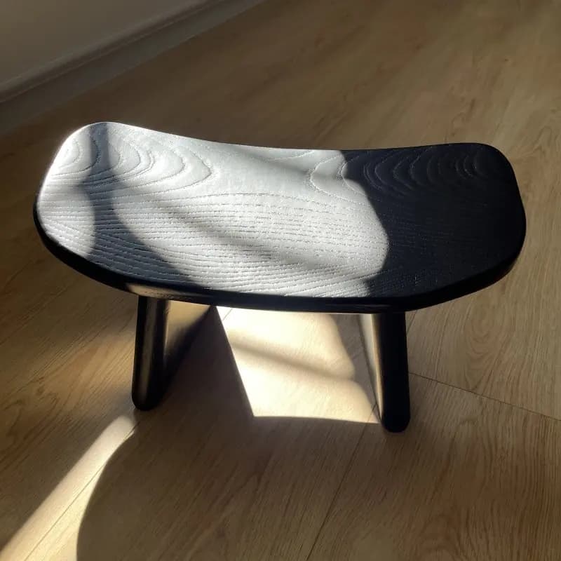 Ergonomic Solid Wood Meditation Stool for Adults, Portable Floor Kneeling Bench with Cushion for Yoga Zen Prayer Home Studio