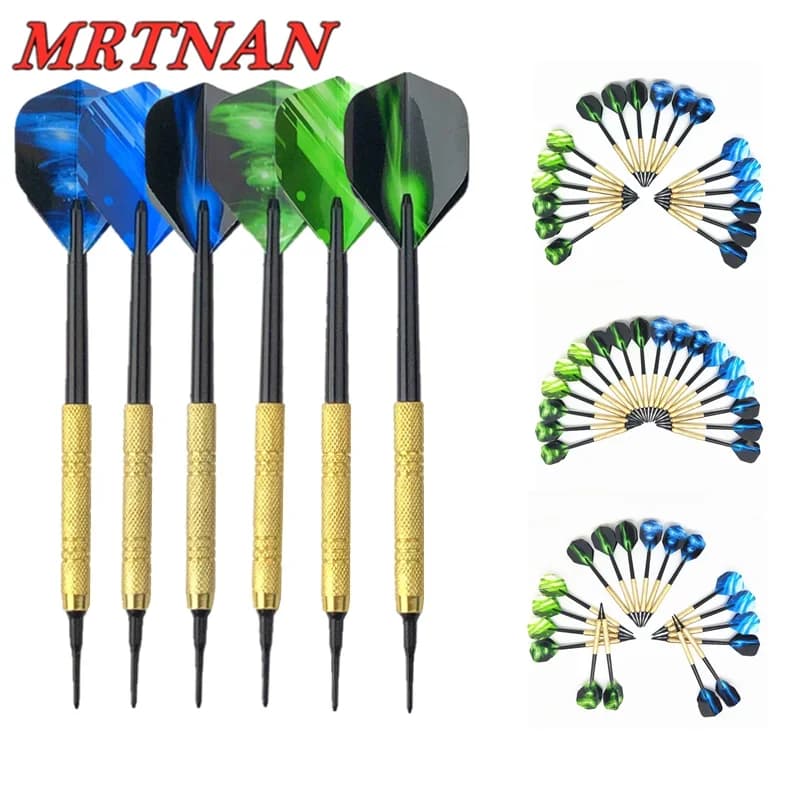 Set da 6 pezzi/set di freccette elettroniche, vari stili di freccette set professionale con punte in plastica morbida per sport da lancio indoor