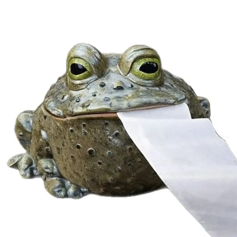 ABRU-Frogs Whimsical Toad Tissue Box Cover Toilet Paper Holder For Kitchen, Bathroom, Bedroom,Animal Toilet Roll Dispenser