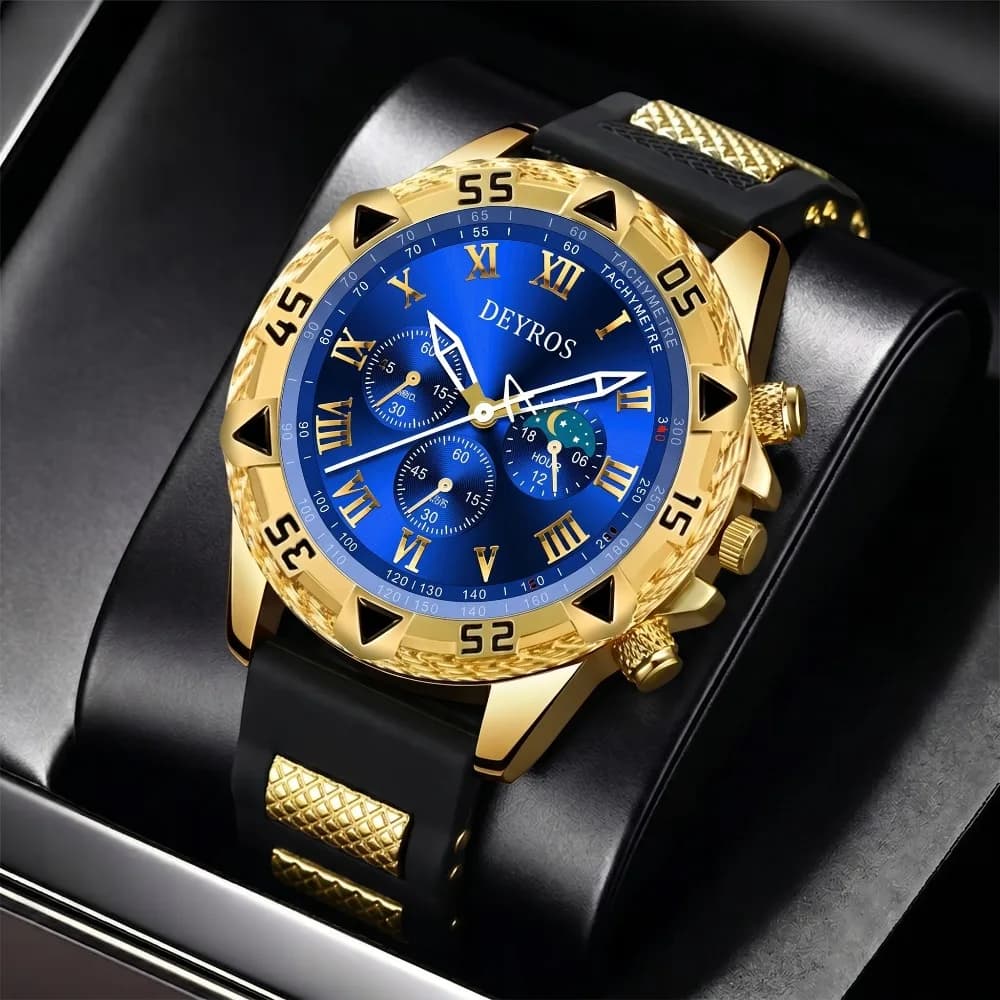 Business Casual Men Watch | Silicone Band Quartz Wristwatch for All Occasions