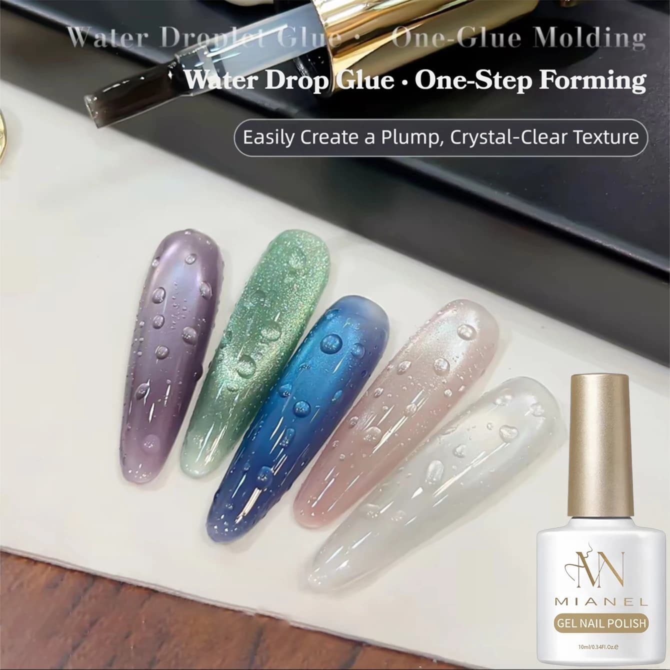 MIANEL Water Drop Top Coat Collezione Primavera/Estate 2026 Gel Funzionale Trasparente Versatile a Goccia d'Acqua per Nail Art