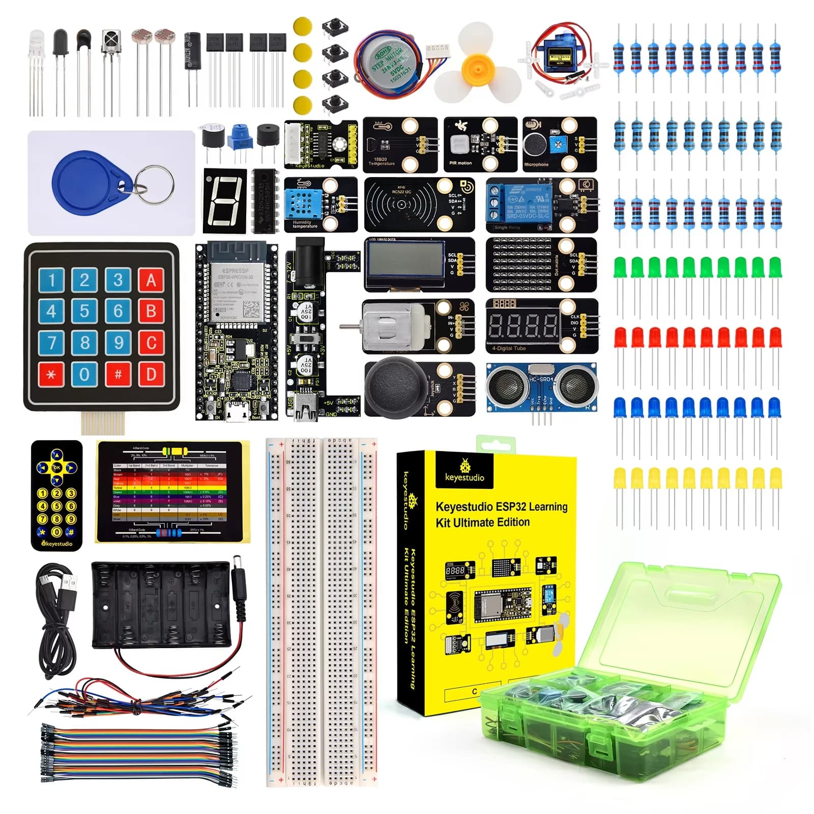 Keyestudio Ultimate ESP32 Learning Kit + 117 Project Tutorials for Arduino ESP32 compatible with Windows and Raspberry Pi systems