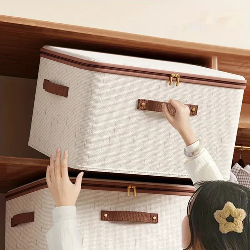 Hinge linen storage boxes, nonwoven fabric storage boxes for home bedroom cabinet organization, includes good helpers