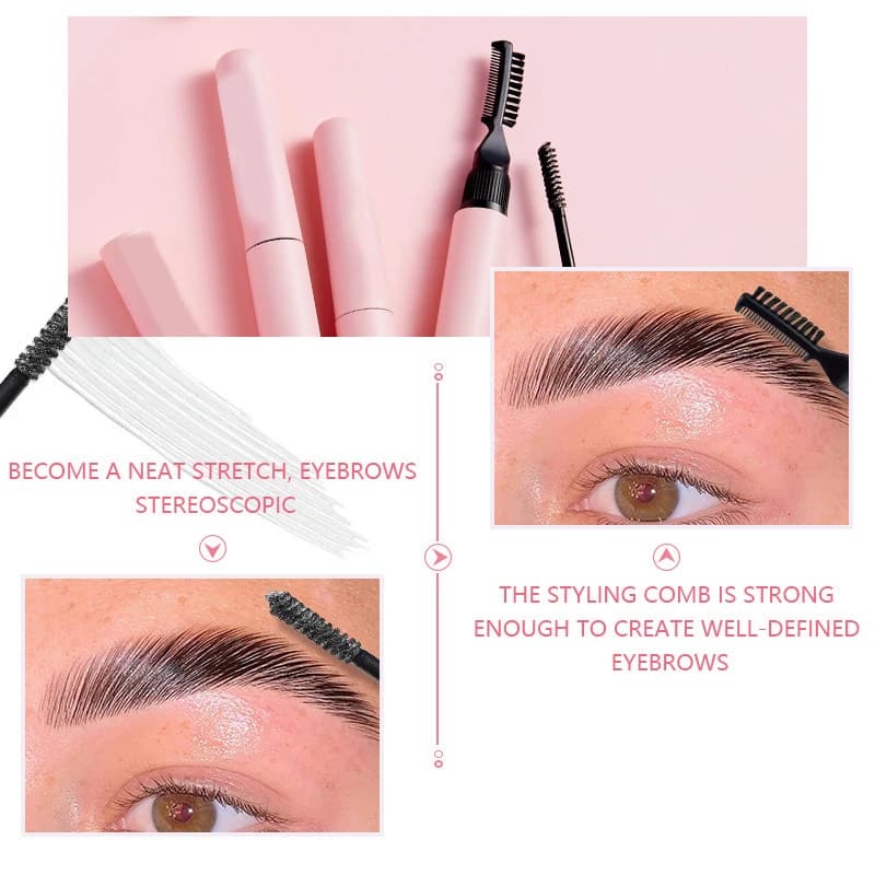 1Pc 10ml Dual Brush Head Empty Mascara Tube DIY Refillable Eyebrow Gel Bottle Eyelash Elongation Cosmetics Containers Packaging.