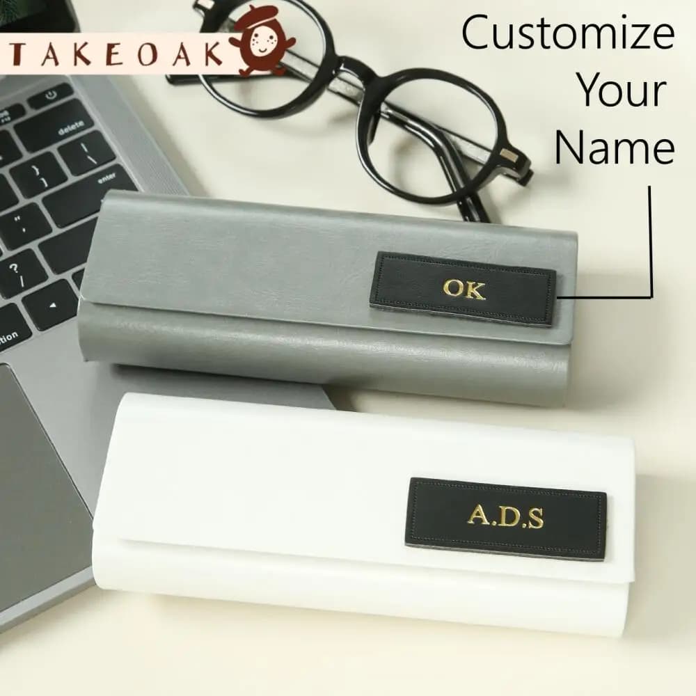 Custom Gold Hot Stamping Name Glasses Case Personalized Initials Portable Spectacle Storage Holder 24H Fast Dispatch