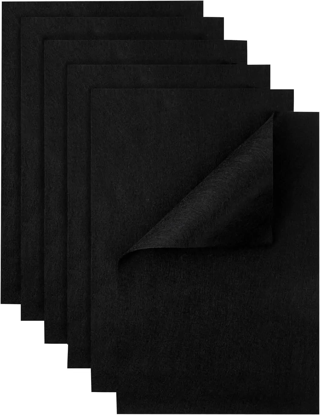 6 Black Felt Sheets, 8x12 Morbid Squares for Sewing, Patchwork, Fai-da- Projects ♪