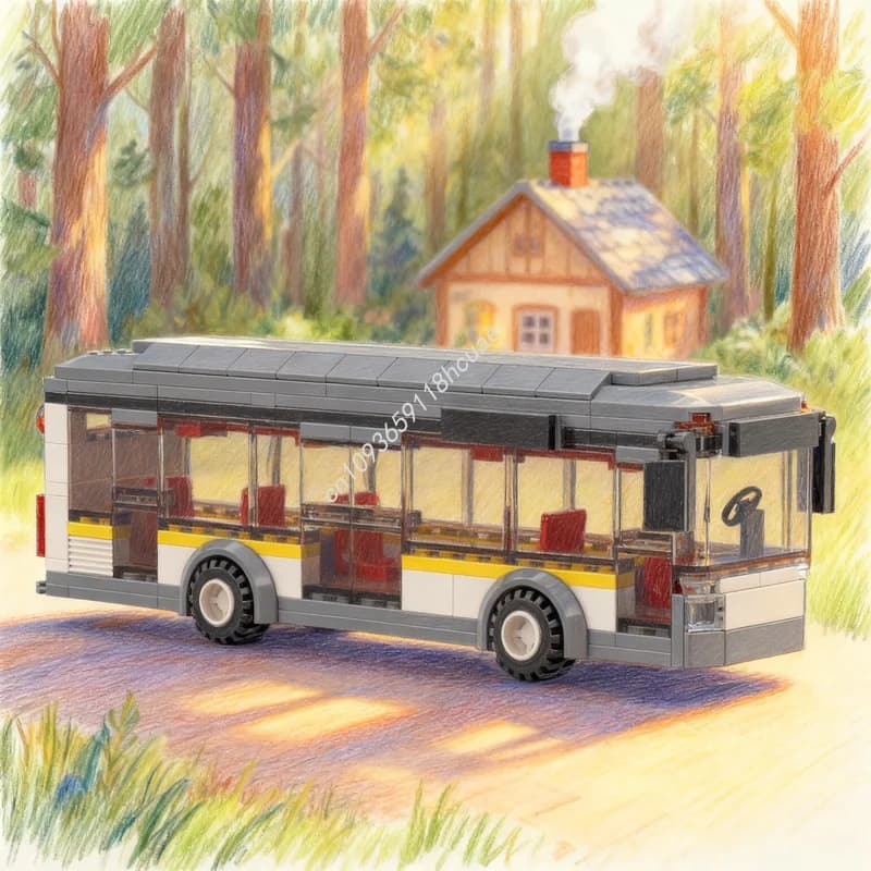 252 pz MOC Bus LiAZ Città Modello Building Blocks Giocattolo di Costruzione FAI DA TE Assemblare Regalo Di Natale Idea Creativa Educazione Per Bambini Mattoni