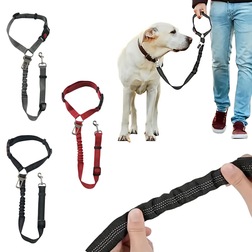 Cintura di sicurezza per animali domestici con fibbia di sicurezza, guinzaglio elastico per cani, corda per cani in nylon riflettente, 1 pezzo