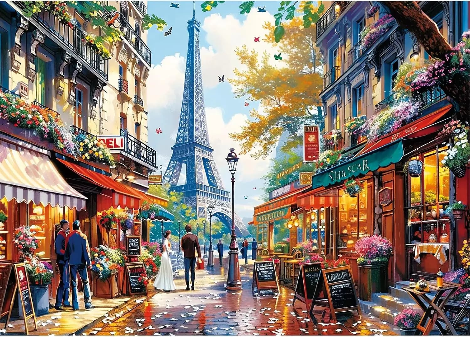 Puzzle da 1000 Pezzi - Paesaggio Urbano di Parigi, Carta Riciclata, 28x20 Pollici, Gioco per Famiglie