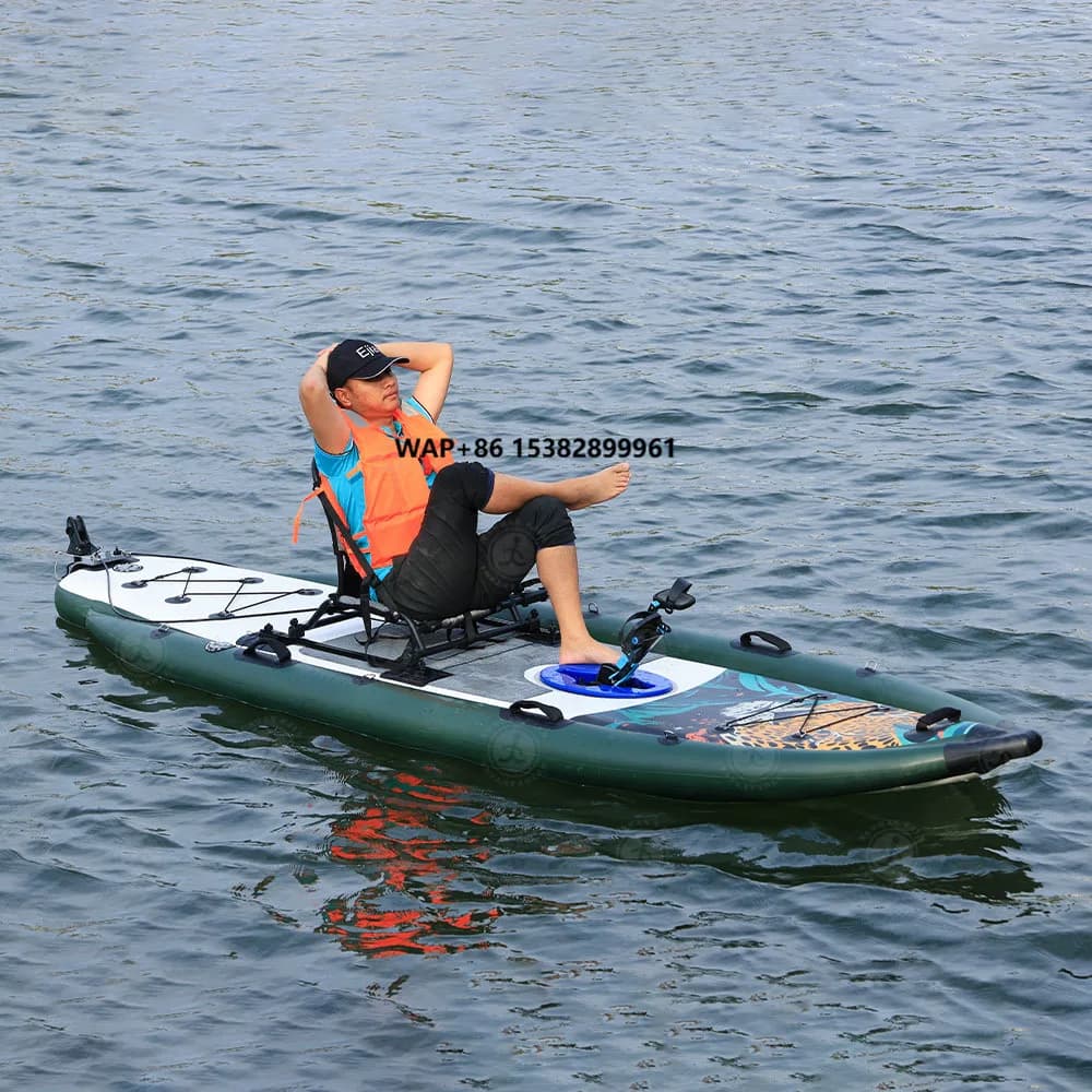Kayak Gonfiabile Pieghevole Personalizzato OEM per 2 Persone, Canoa con Sedile e Sistema di Propulsione a Pedali
