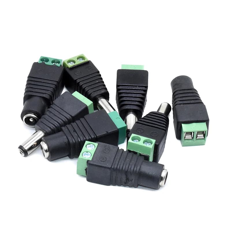Adattatore spina jack di alimentazione connettore CC 5 paia 12V 5A maschio + femmina connettore di alimentazione 2.1X5.5MM per striscia LED telecamera CCTV