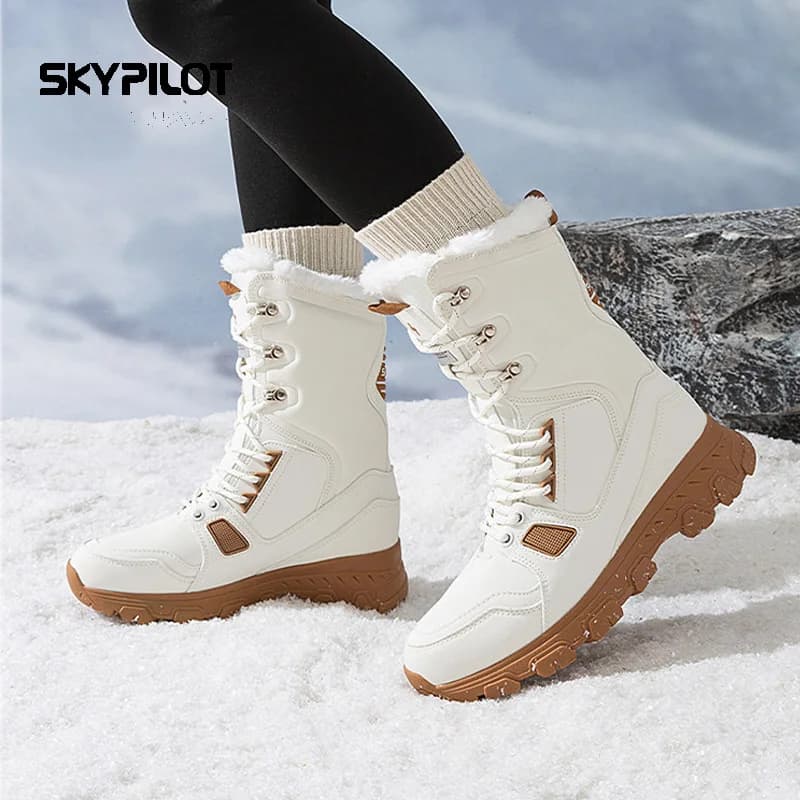 Skypilot outdoor Snow shoes men's waterproof women boots trekking sneakers hiking shoes winter sneakers high top warm ski boots