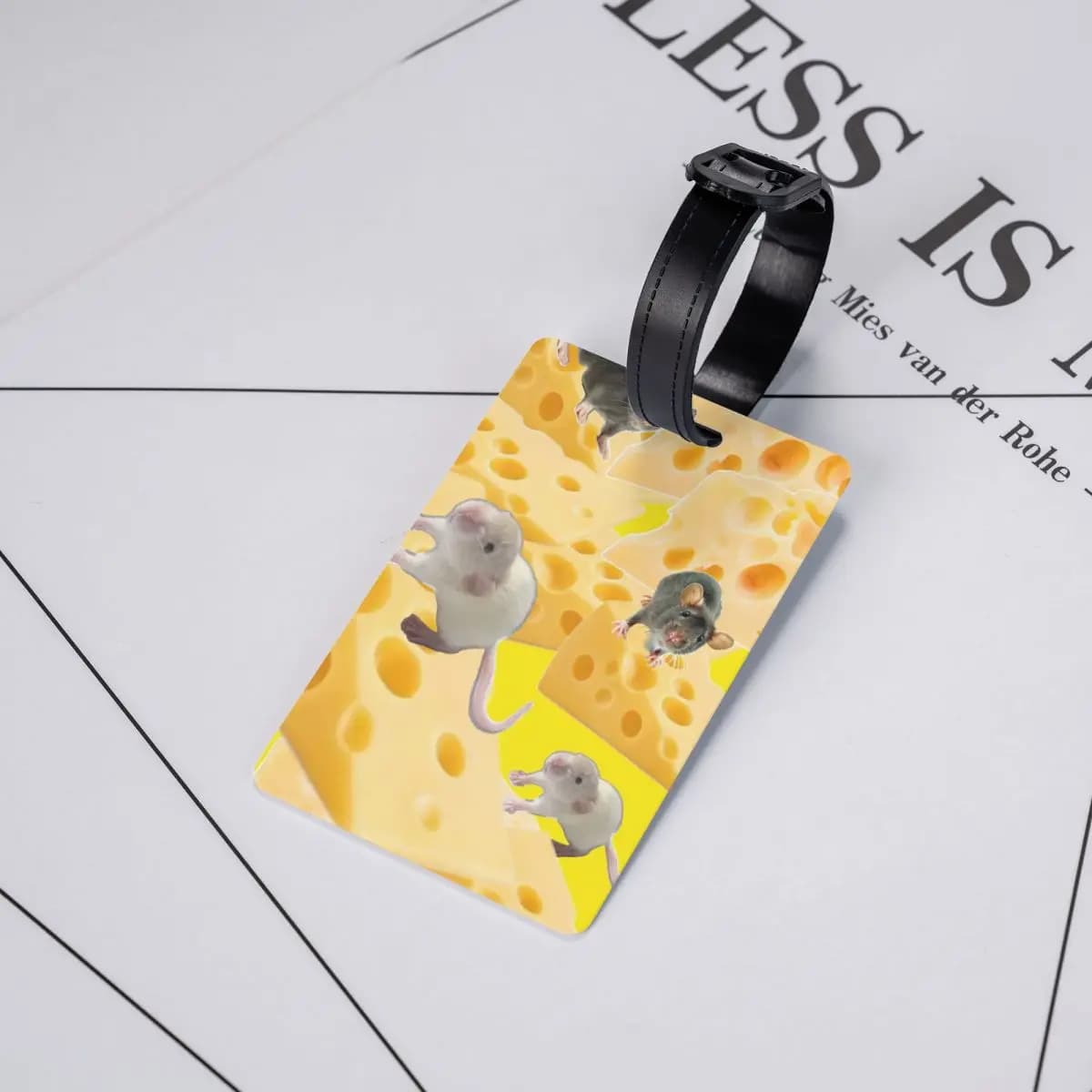 Etichette per Bagagli con Disegni di Topi e Formaggio, Accessori per Valigie, Targhette Identificative per Viaggi con Nome e Indirizzo