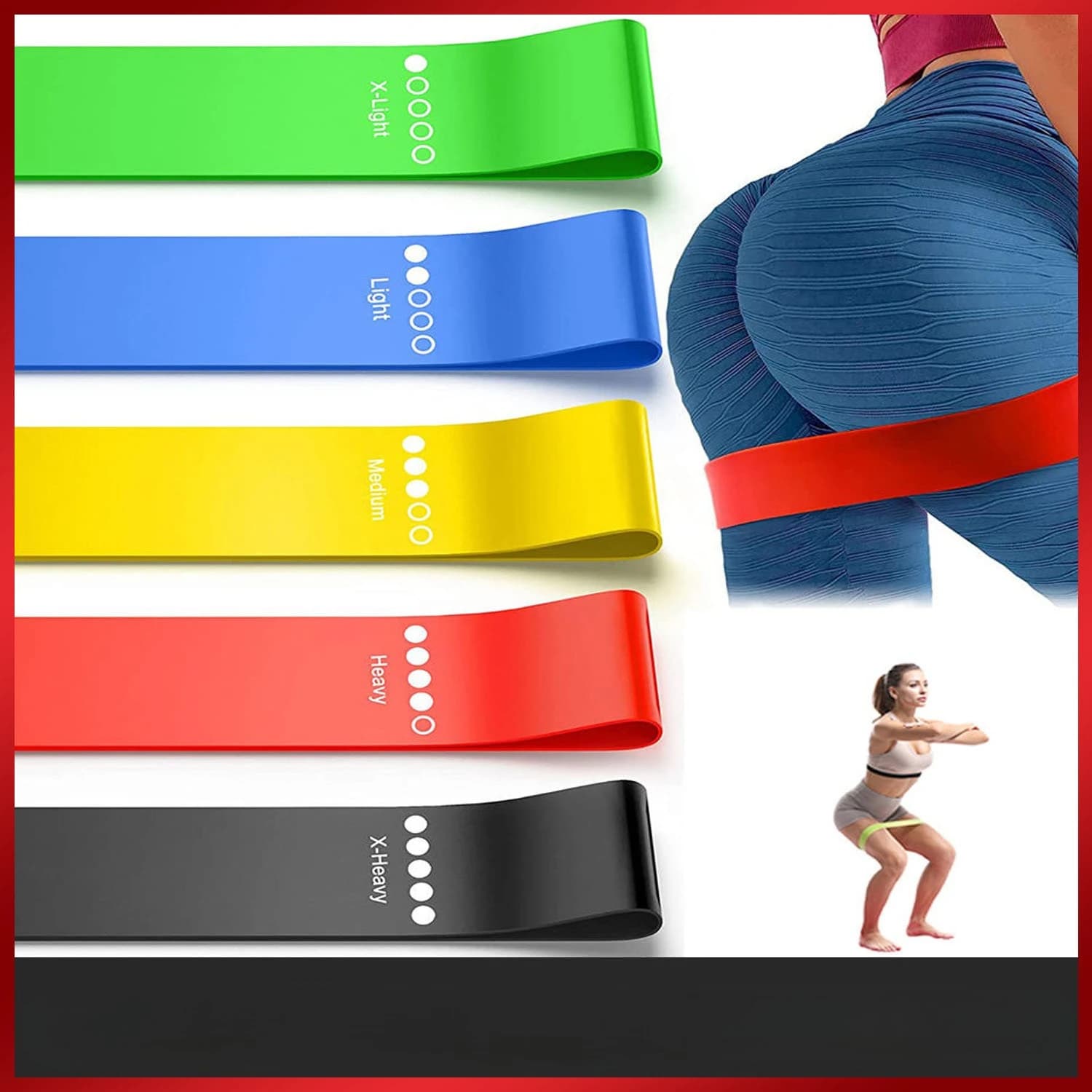 Fasce di resistenza per yoga, fitness, fianchi, glutei, gambe, allenamento, squat, danza, stretching