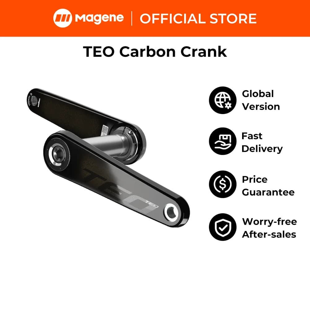 Guarnitura in carbonio Magene TEO, albero da 29mm, linea catena 44.25mm, Q-factor 148mm