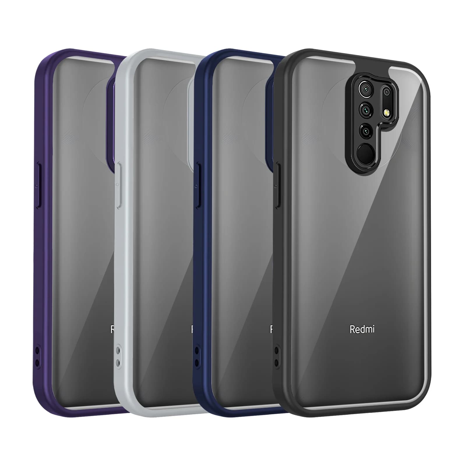 Custodia per Xiaomi Redmi Note 8 Pro con Protezione ad Aria, Bumper in Silicone, Cover Posteriore Opaca Trasparente, Custodia Rigida per Telefono